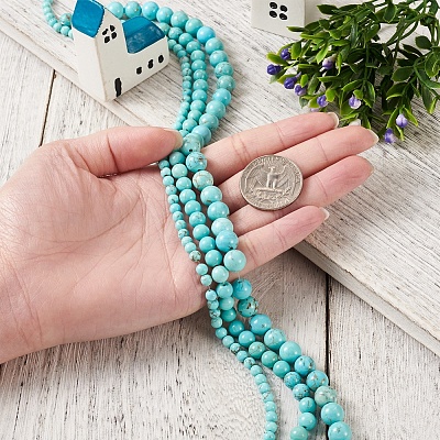 Cheriswelry 3 Strand 3 Size Natural Howlite Beads Strands G-CW0001-03-1