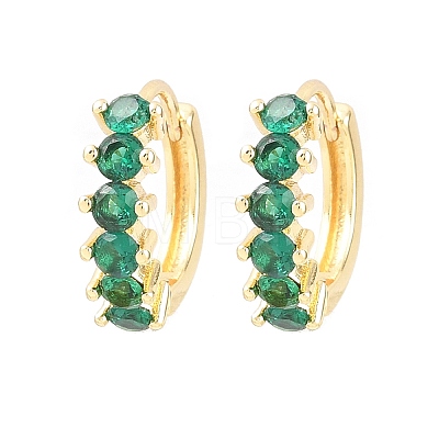 Brass Micro Pave Cubic Zirconia Hoop Earrings EJEW-P346-09G-01-1