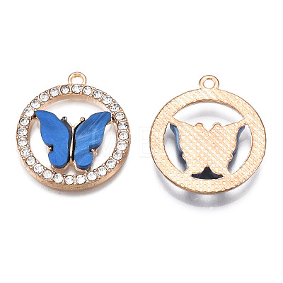 Alloy Rhinestone Pendants PALLOY-S183-001B-RS-1