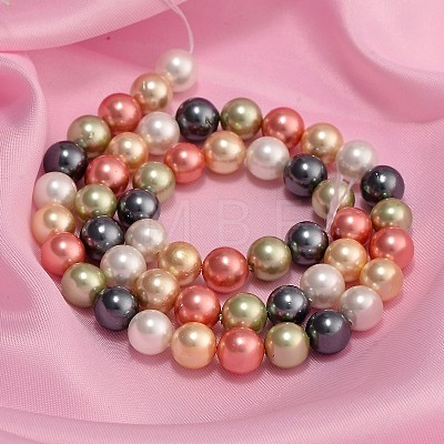 Shell Pearl Colorful Beads Strands X-BSHE-F013-14M-8mm-1
