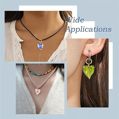 18Pcs 9 Styles Handmade Lampwork Pendants PALLOY-YW00179-1