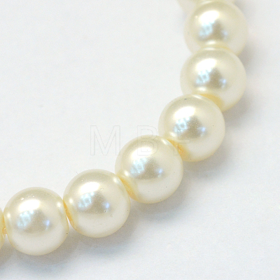 Baking Painted Pearlized Glass Pearl Round Bead Strands HY-Q003-10mm-02-1