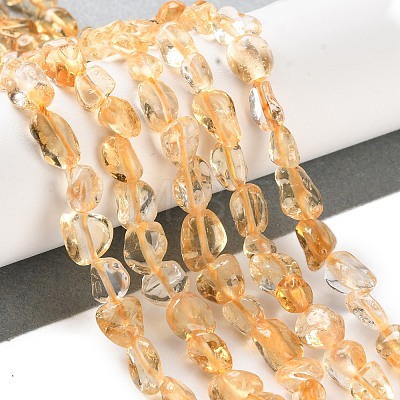 Heated Natural Citrine Beads Strands G-P497-01C-39-1