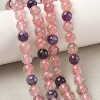 Natural Auralite Beads Strands G-Z139-A01-8mm-1