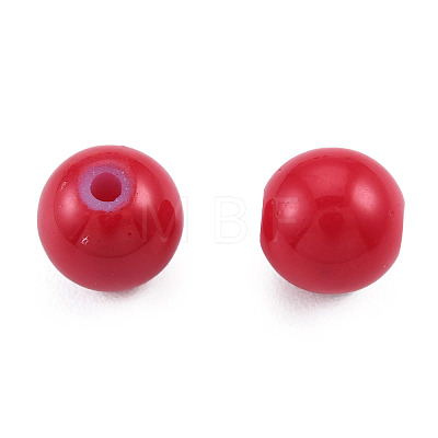 Baking Painted Glass Round Beads DGLA-T003-001-1