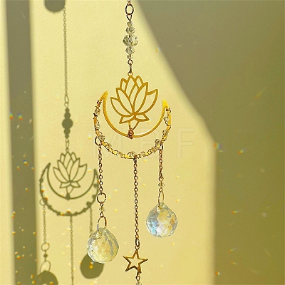 Metal Lotus Moon Window Hanging Suncatchers PW-WG54215-01-1