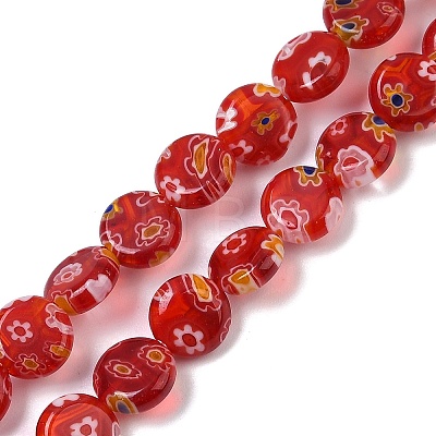 Handmade Millefiori Lampwork Beads Strands LAMP-G166-17A-05-1