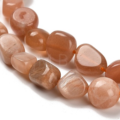 Natural Peach Moonstone Beads Strands X-G-P497-01E-69B-1