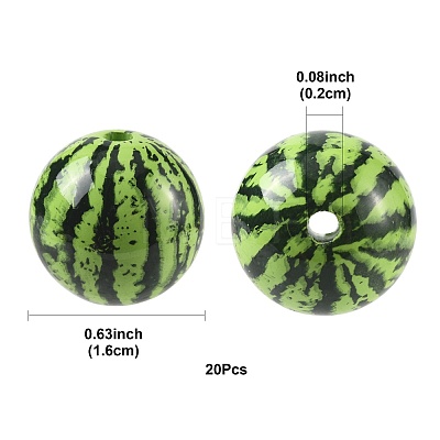 20Pcs Opaque Acrylic Beads MACR-FS0002-28B-1