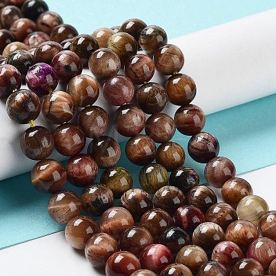 Natural Rainbow Tiger Eye Beads Strands G-NH0002-A01-B05-1