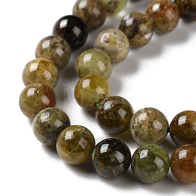 Natural Green Garnet Beads Strands G-Z034-B14-02-1