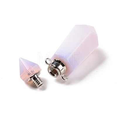 Faceted Glass Perfume Bottle Pendants GLAA-G080-01J-P-1