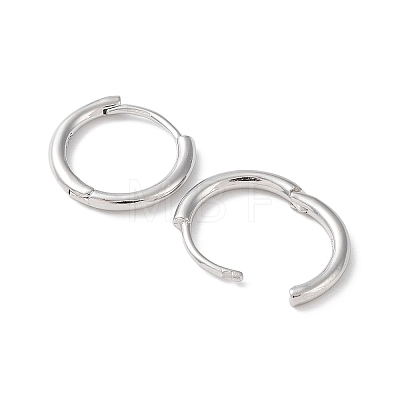 Rhodium Plated 925 Sterling Silver Huggie Hoop Earrings EJEW-K258-19C-P-1