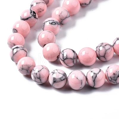 Dyed Synthetic Turquoise Gemstone Bead Strands TURQ-R032-8mm-XSS04-1