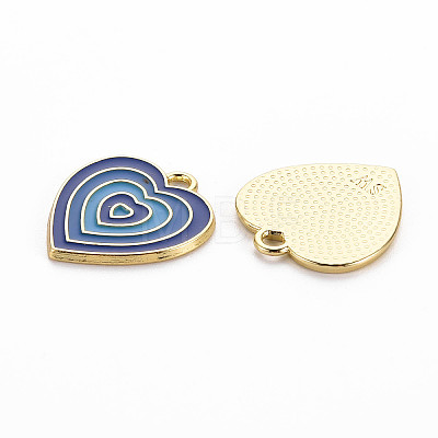 Rack Plating Light Gold Alloy Enamel Pendants ENAM-Q444-014E-RS-1