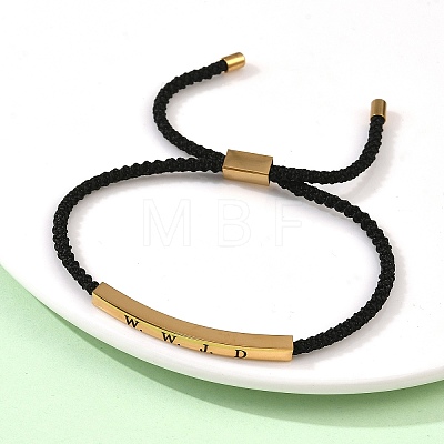 Word WWJD Polyester Cord Slider Bracelets BJEW-P384-01G-1