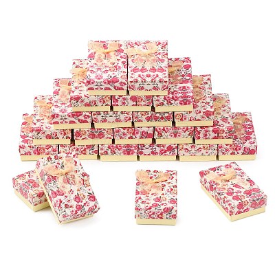 Flower Pattern Cardboard Jewelry Packaging Box CBOX-L007-003C-1