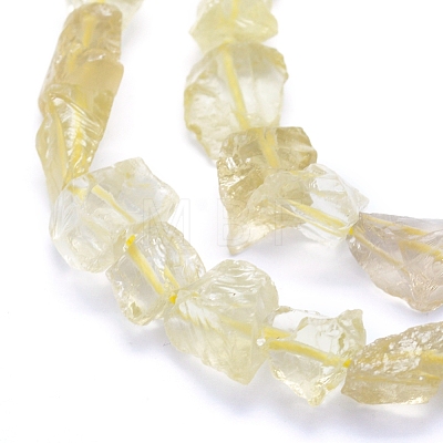 Raw Rough Natural Lemon Jade Beads Strands G-I279-B11-1