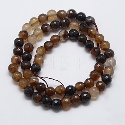 Natural Agate Round Beads Strand G-L084-6mm-04-1