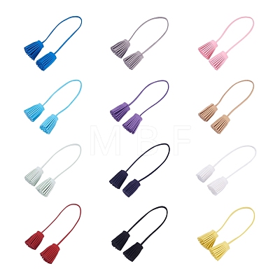 Givenny-EU 12Pcs 12 Color Double-end Velvet Tassels Pendant DIY-GN0001-10-1