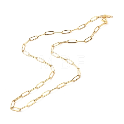 304 Stainless Steel Paperclip Chains Necklace NJEW-JN03593-01-1