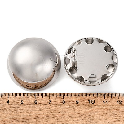 Brass Half Round Stud Earrings EJEW-Z125-01P-1