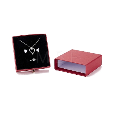 Square Paper Drawer Jewelry Set Box LS-CON-C011-03A-02-1
