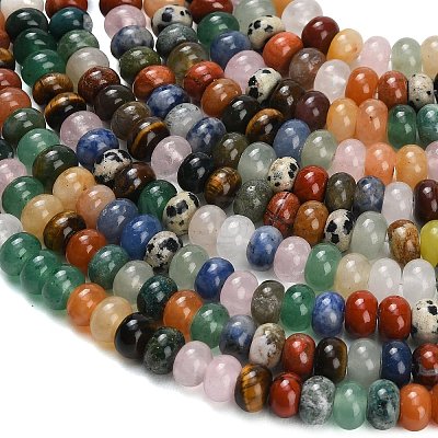 Natural Mixed Gemstone Beads Strands G-B189-A01-5x8mm-1
