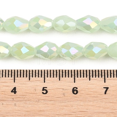 Opaque Solid Color Electroplate Glass Beads Strands EGLA-N013-J6mm-B04-1-1