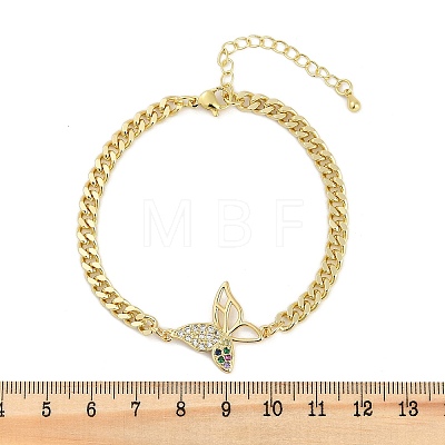 Brass Micro Pave Cubic Zirconia Link Bracelets BJEW-M050-04G-02-1