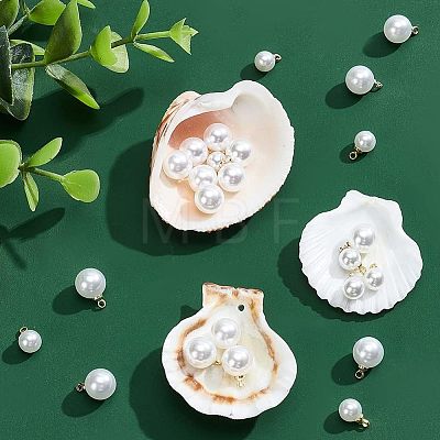  200Pcs 2 Style ABS Plastic Imitation Pearl Pendants KY-NB0001-44-1