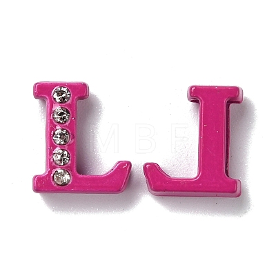 Spray Painted Zinc Alloy Slide Charms ALRI-WH0005-13L-1
