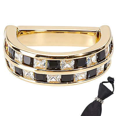 Alloy Pave Black Cubic Zirconia Men's Tie Clips FIND-WH20043-070G-1