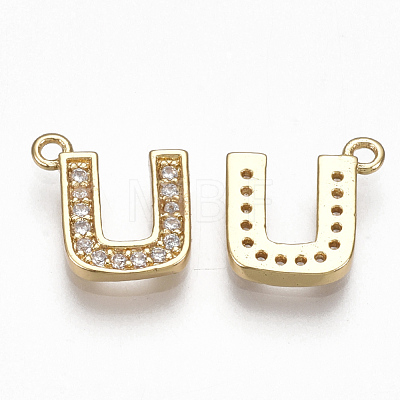 Brass Cubic Zirconia Charms KK-S348-330U-1