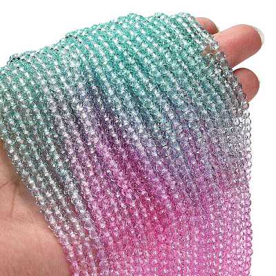 Transparent Painted Glass Beads Strands X1-DGLA-A034-T4mm-A10-1