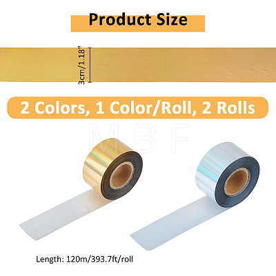 SUPERFINDINGS 2 Rolls 2 Colors Laser Stamping Hot Foil Paper DIY-FH0006-87-1