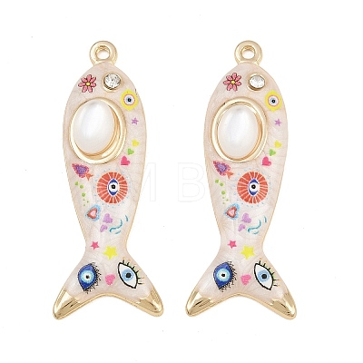 Printed Alloy Enamel Pendants RB-CBAA915-02G-07-1