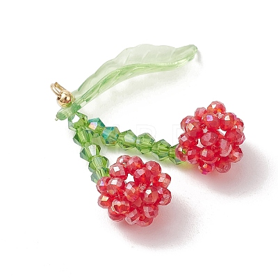 Glass & Acrylic Beaded Pendants PALLOY-MZ01264-02-1