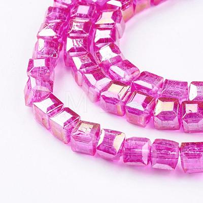 Electroplate Glass Beads Strands EGLA-R030-6x6mm-M-1