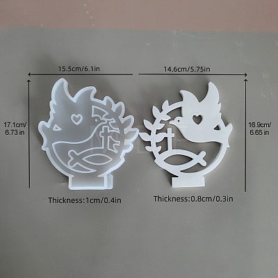 Food Grade Bird Decoration Candlestick Silicone Molds PW-WG226C2-01-1