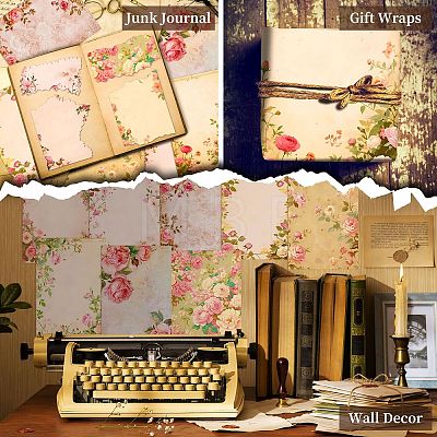 12 Sheets Flower Gradient Theme Scrapbook Paper Pad Sets PW-WG6D175-01-1