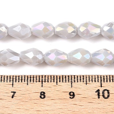 Opaque Solid Color Electroplate Glass Beads Strands X-EGLA-N013-P6mm-B05-1