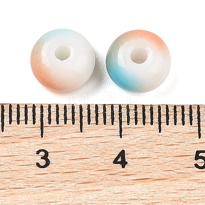 Opaque Spray Painted Glass Beads GLAA-G118-01M-1