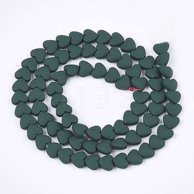 Spray Painted Non-magnetic Synthetic Hematite Beads Strands G-T116-05-14-1