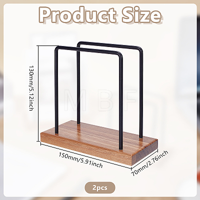 2 Bags Iron & Wood Napkin Holder AJEW-GO0004-79-1