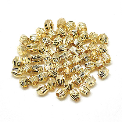 Brass Corrugated Beads KK-T032-188G-1