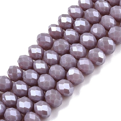 Electroplate Glass Beads Strands EGLA-A044-P6mm-B13-1