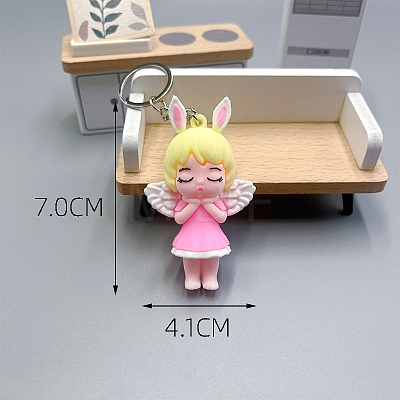 Rabbit Angel PVC Bag Keychain PW-WG1A29D-04-1