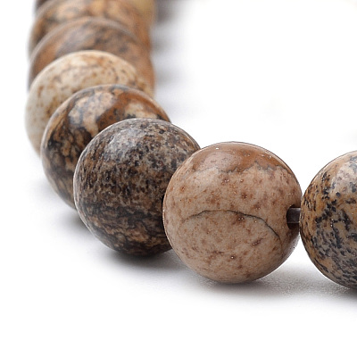 Natural Picture Jasper Beads Strands G-S259-27-8mm-1