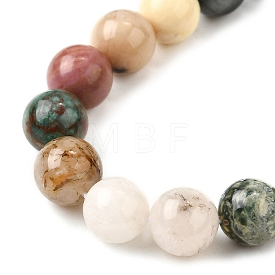 Natural Quartz Crystal & Rhodochrosite & Rose Quartz & Amethyst & Strawberry Quartz & Tourmalinated Quartz/Black Rutilated Quartz Beads Strands G-B143-A01-10mm-1